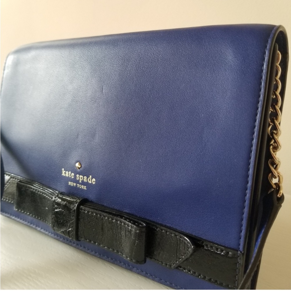 Kate Spade Leather Crossbody with Patent Bow Envelope Crossbody bag